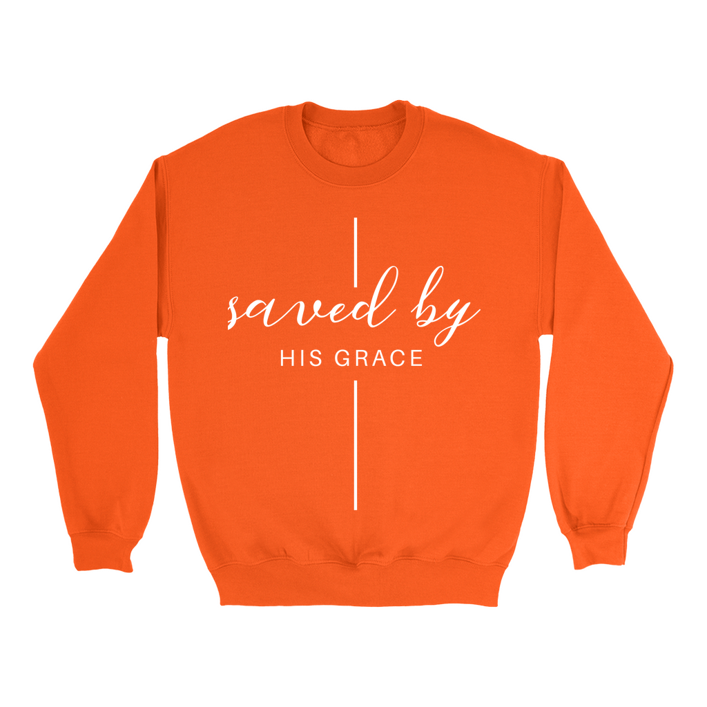 SAVED BY HIS GRACE LADIES CREWNECK SWEATSHIRTS