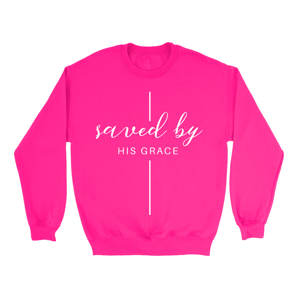 SAVED BY HIS GRACE LADIES CREWNECK SWEATSHIRTS