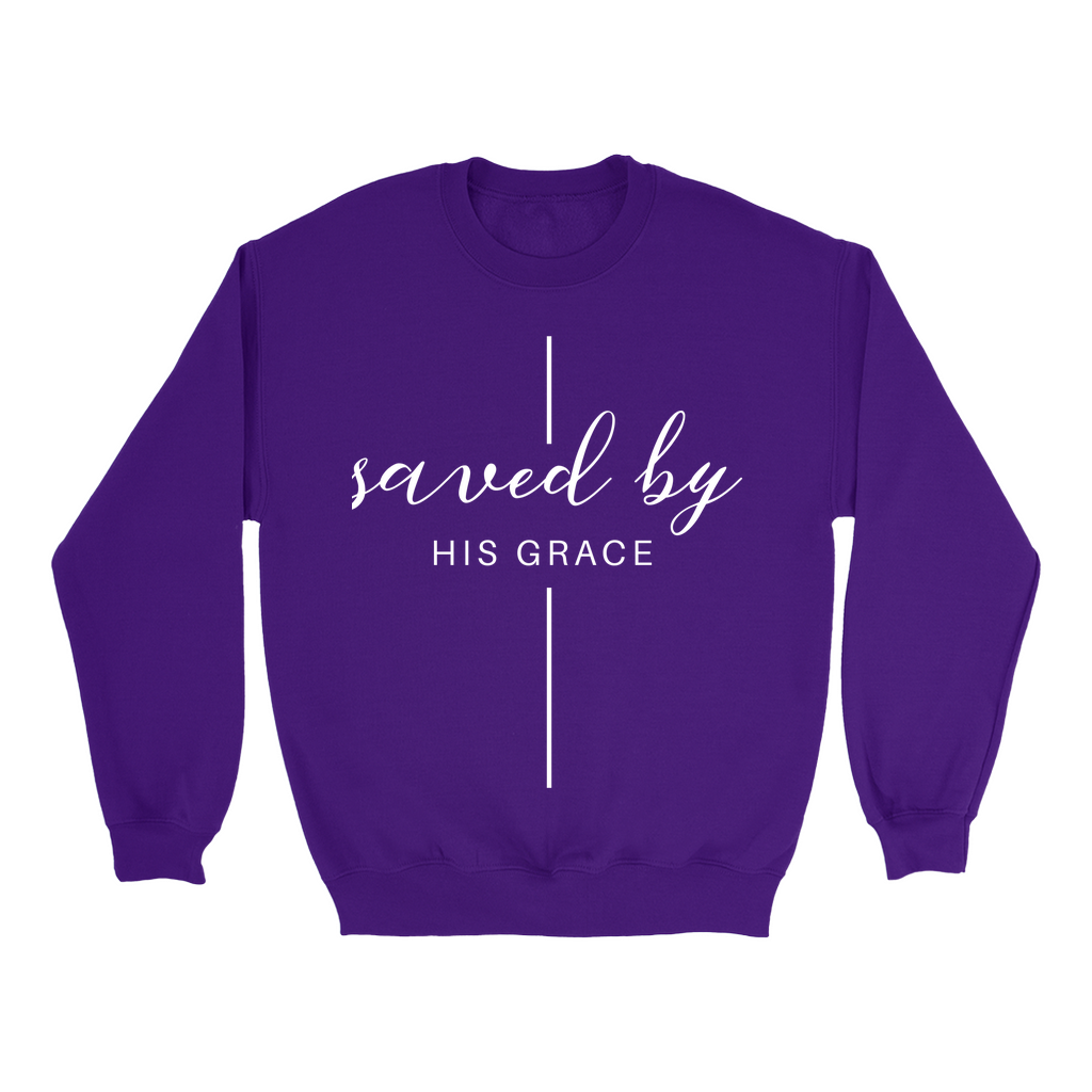 SAVED BY HIS GRACE LADIES CREWNECK SWEATSHIRTS