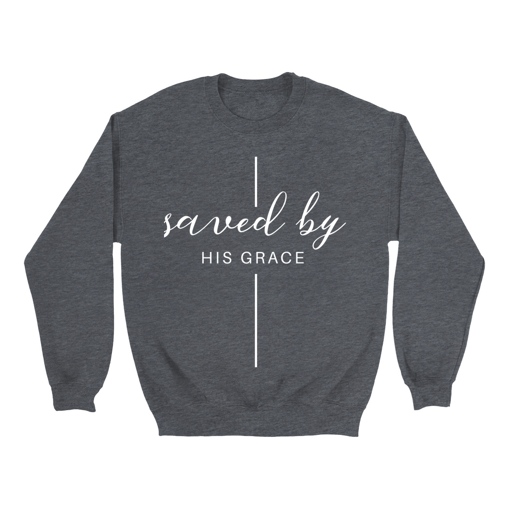 SAVED BY HIS GRACE LADIES CREWNECK SWEATSHIRTS