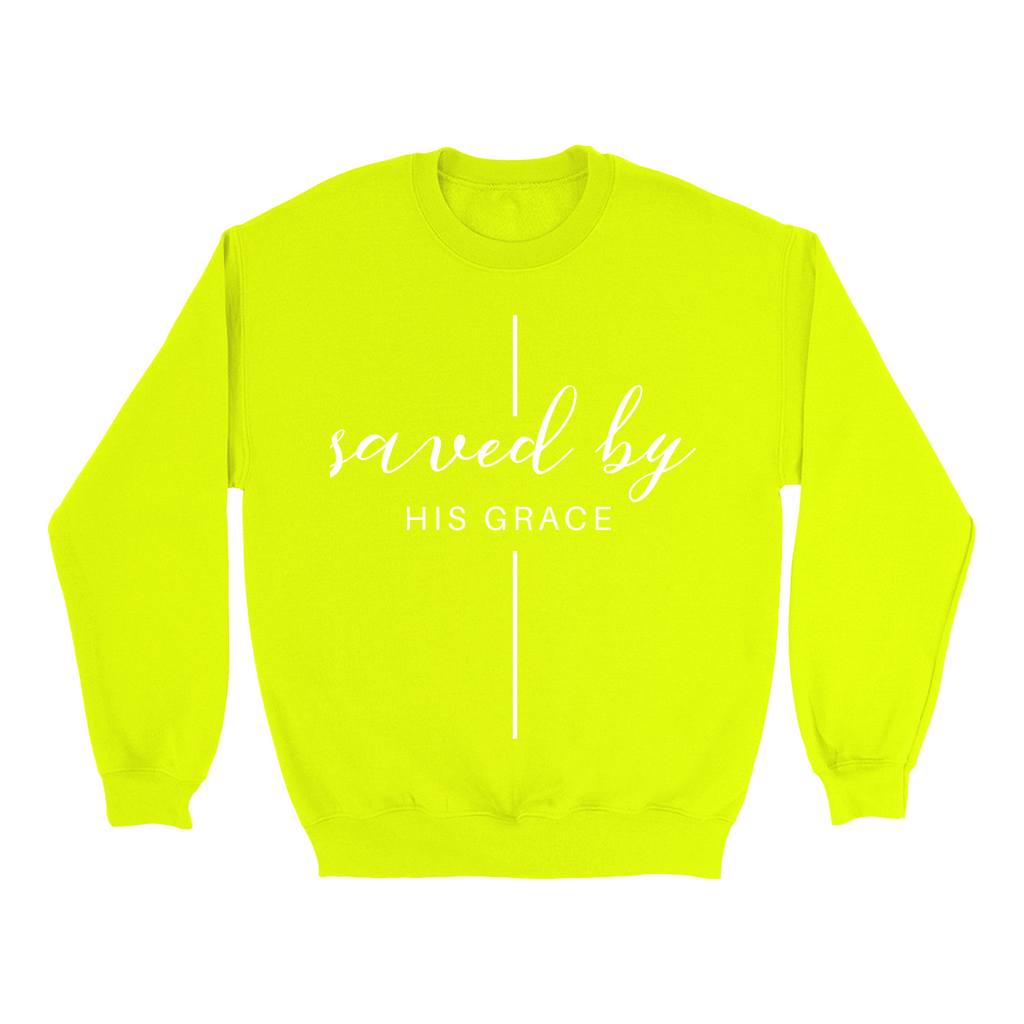 SAVED BY HIS GRACE LADIES CREWNECK SWEATSHIRTS