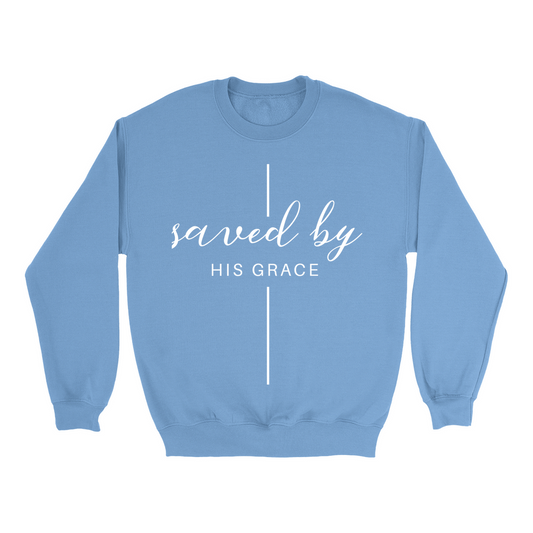 SAVED BY HIS GRACE LADIES CREWNECK SWEATSHIRTS